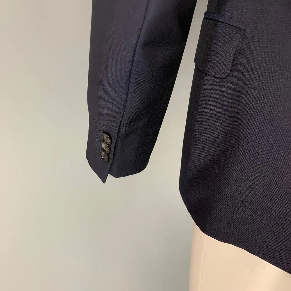 ALEXANDER MCQUEEN Size 42 Navy Wool Mohair Notch Lapel Sport Coat